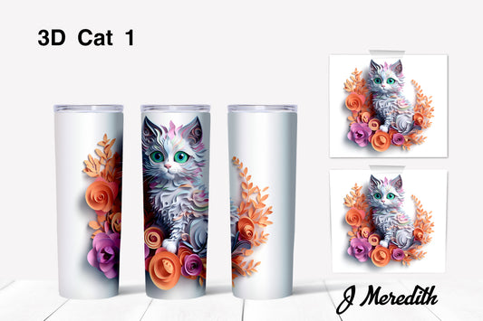 Cat 3D 20 oz tumbler